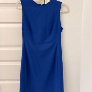 Theory Sleeveless Midi Sheath Dress in Royal Blue